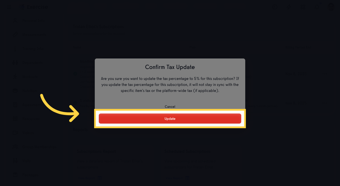 Update Tax Settings