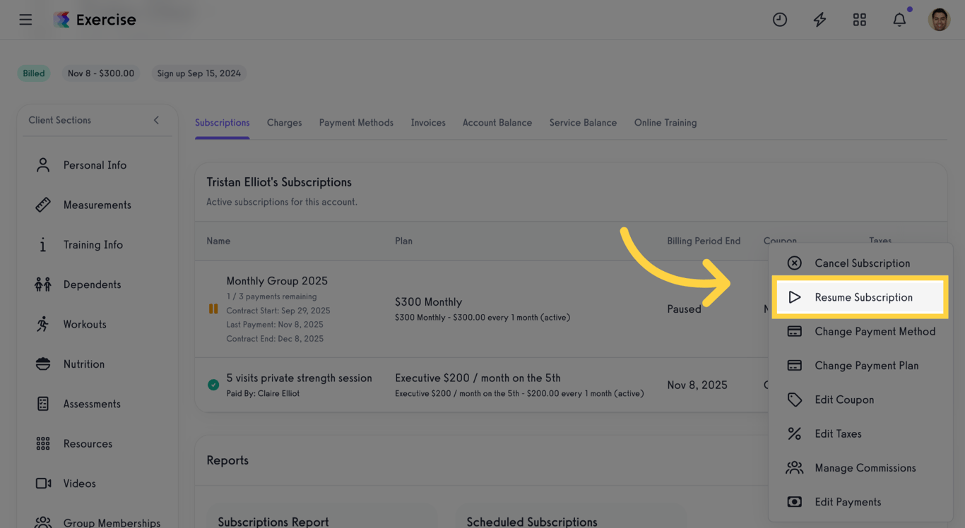 Return to Subscription Options