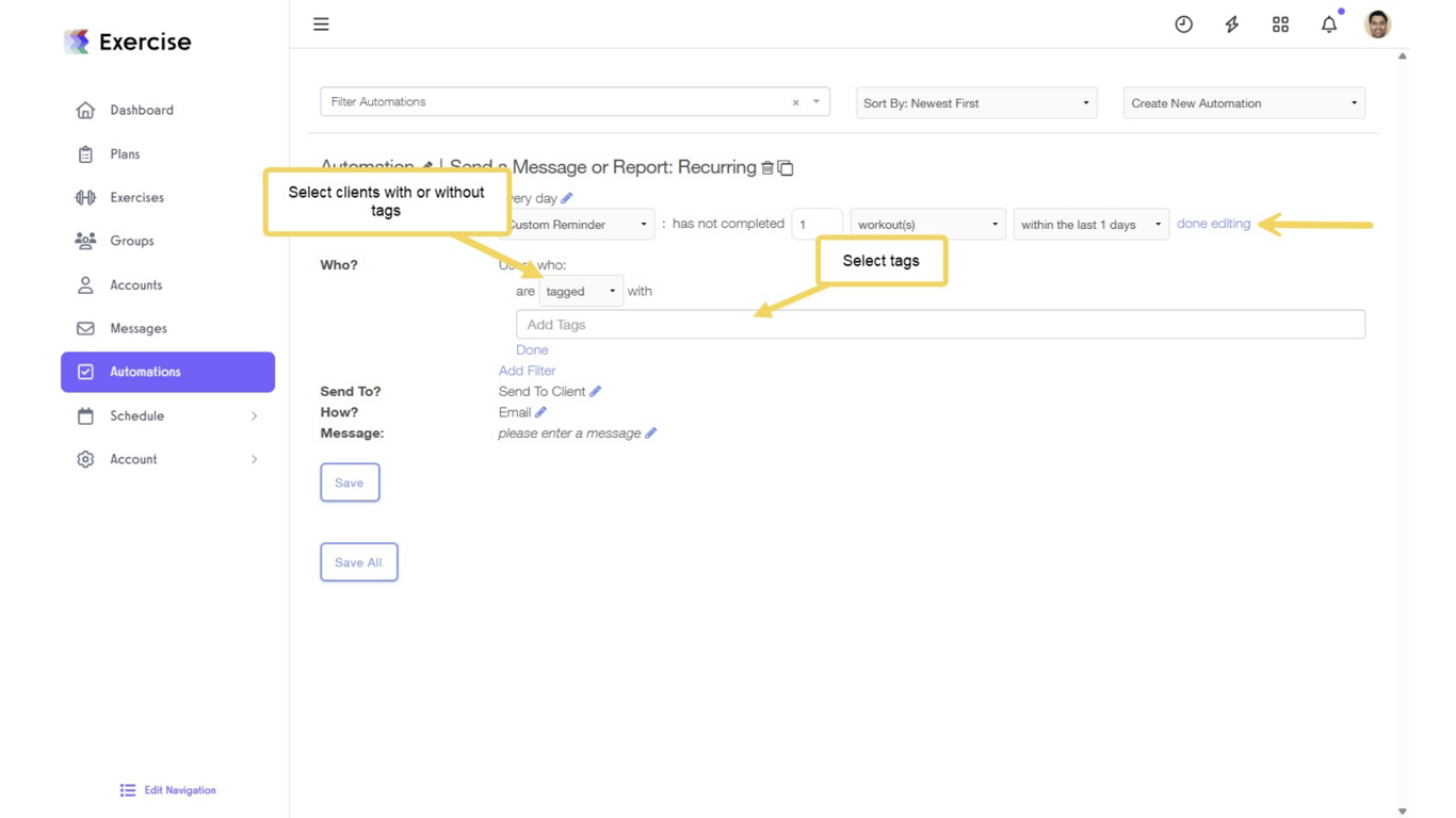 Click on the edit icon next to “Who?” and customize the settings.
