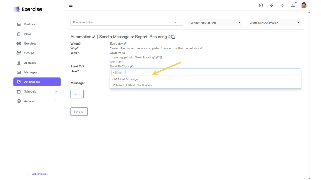  Click the edit icon next to “How?” and customize the settings.