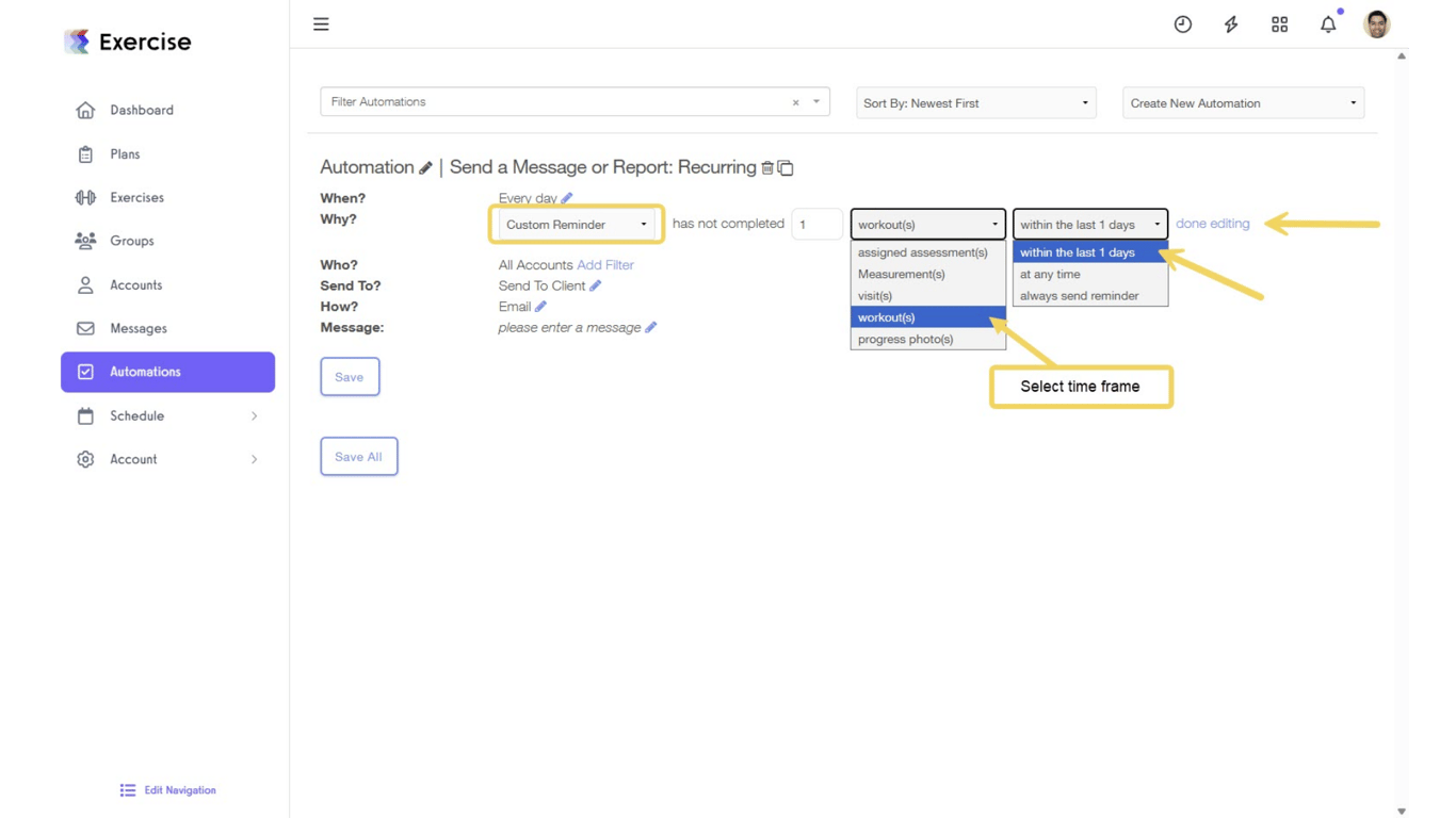 Click on the edit icon next to “Why?” to customize the settings.