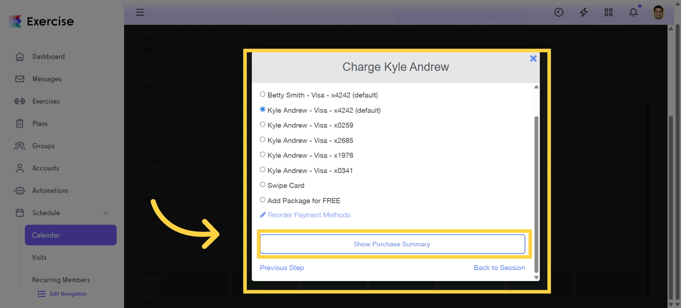 Show Purchase Summary