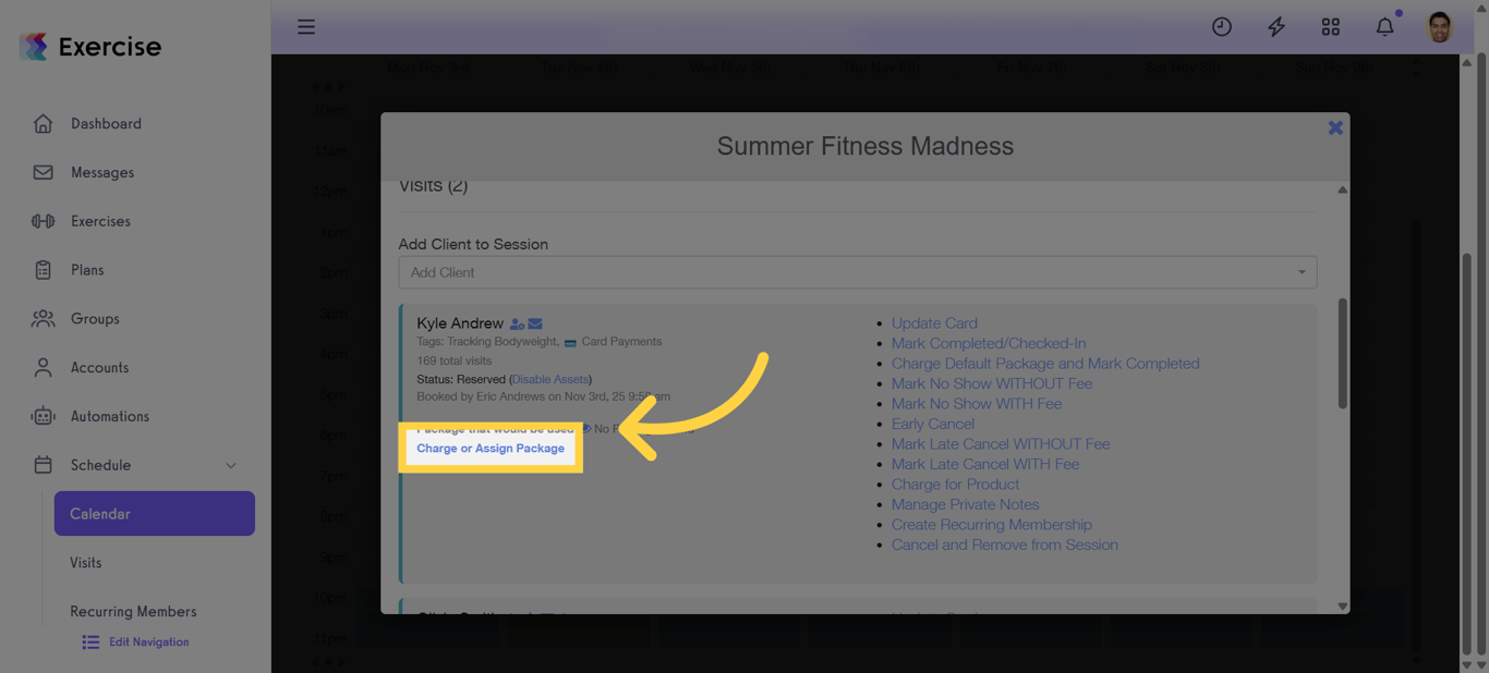 Charge or Assign Package