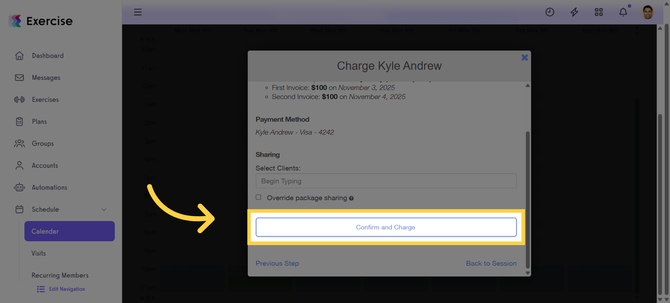 Confirm and Charge Payment