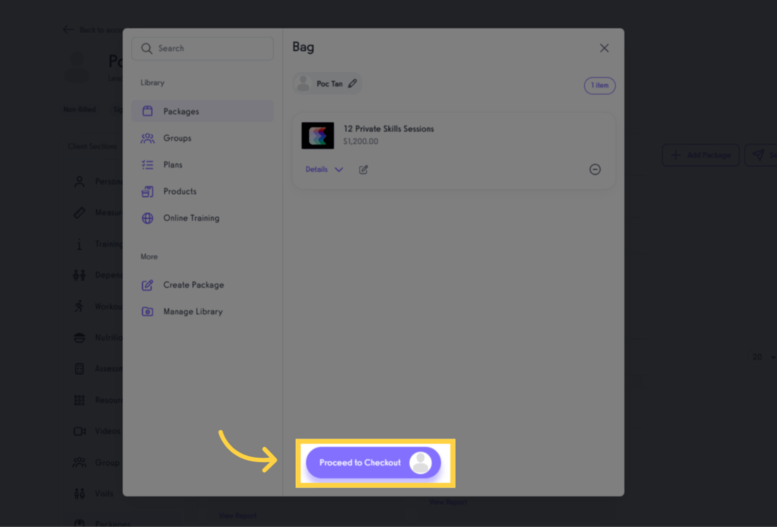 Click Proceed to Checkout.
