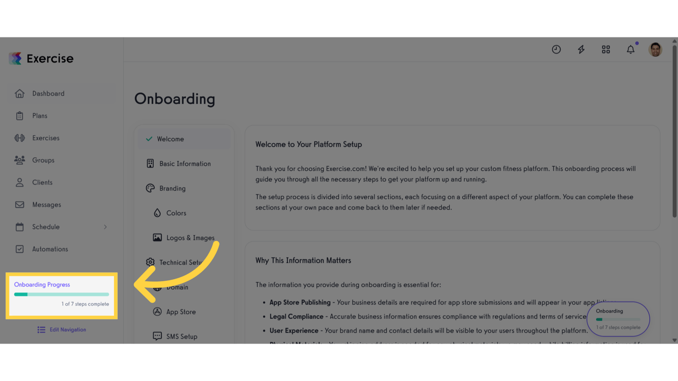 Onboarding Progress