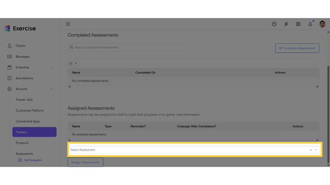 Assign an Assessment