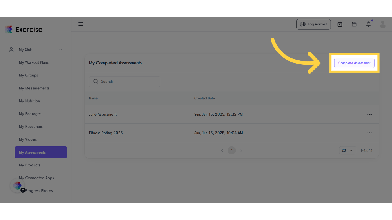 Click 'Complete Assessment.'