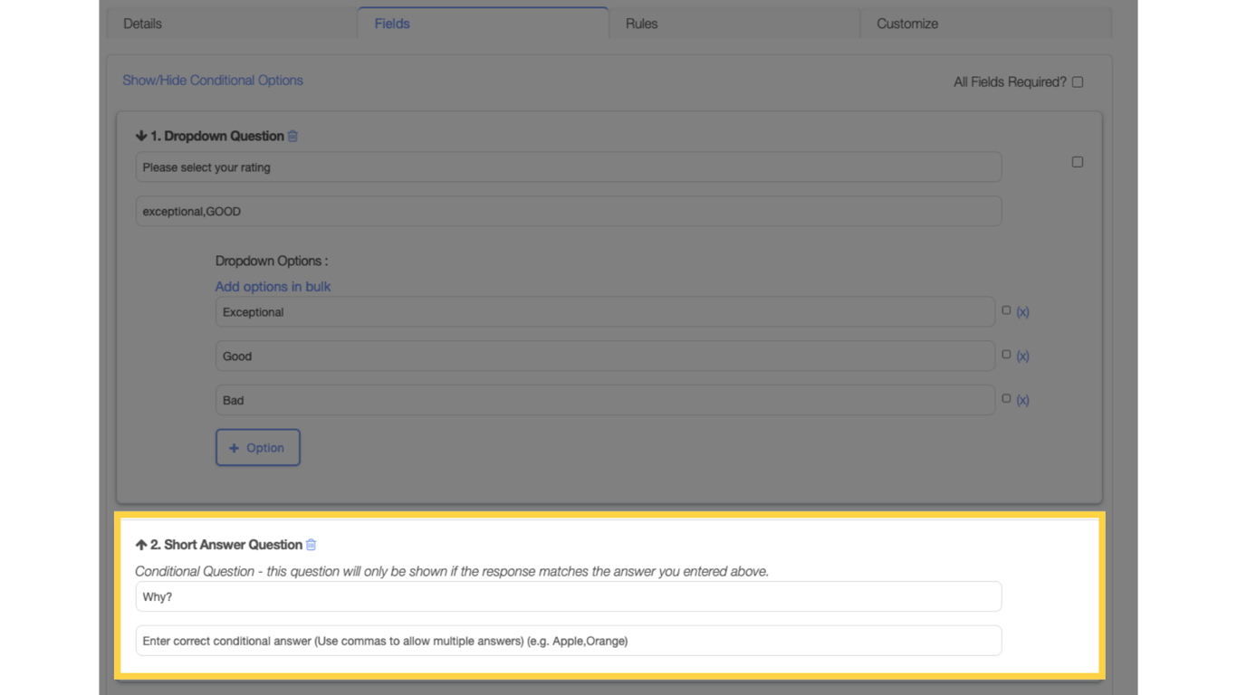 Add Conditional Question
