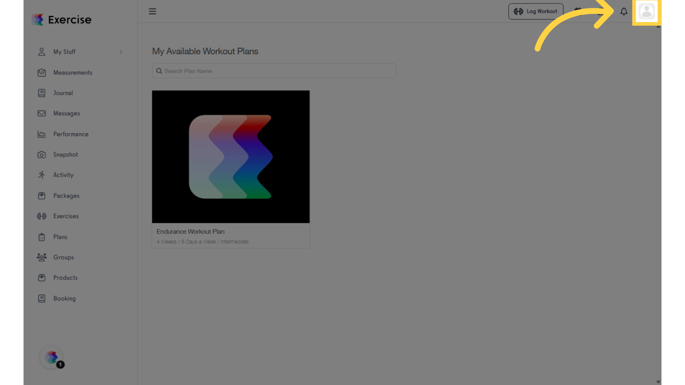 Click your profile picture in the top-right corner.