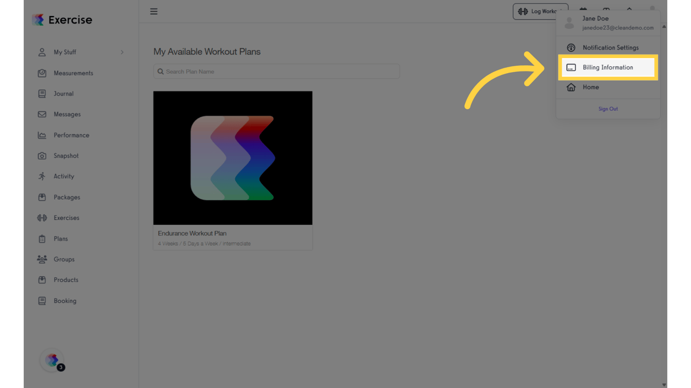 Click 'Billing Information.'