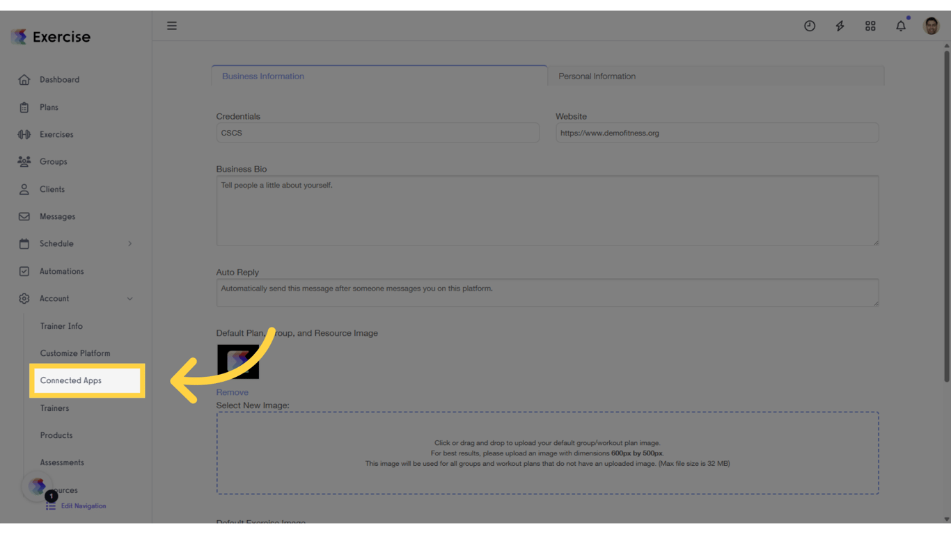 Click “Connected Apps” on the left sidebar.