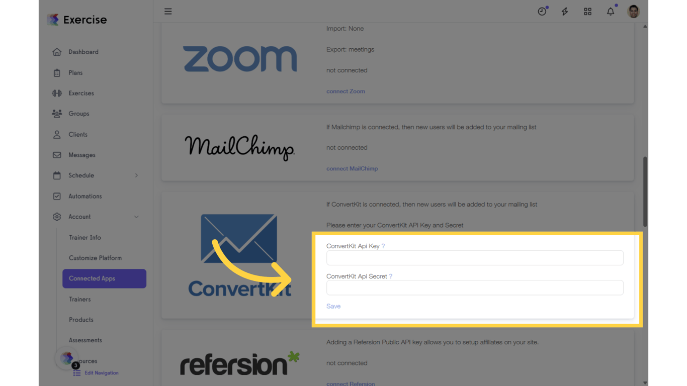 Enter your API token from ConvertKit and click “Save.”