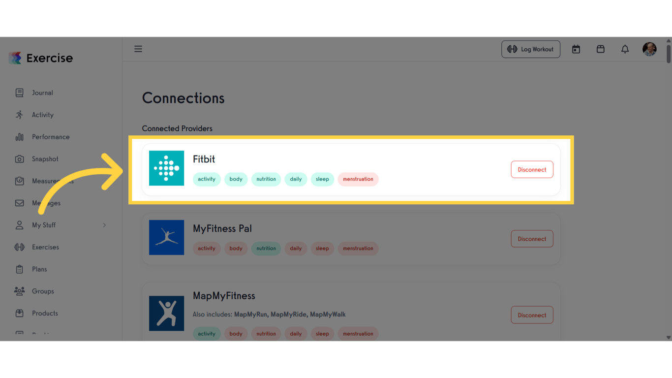 View Connected Providers