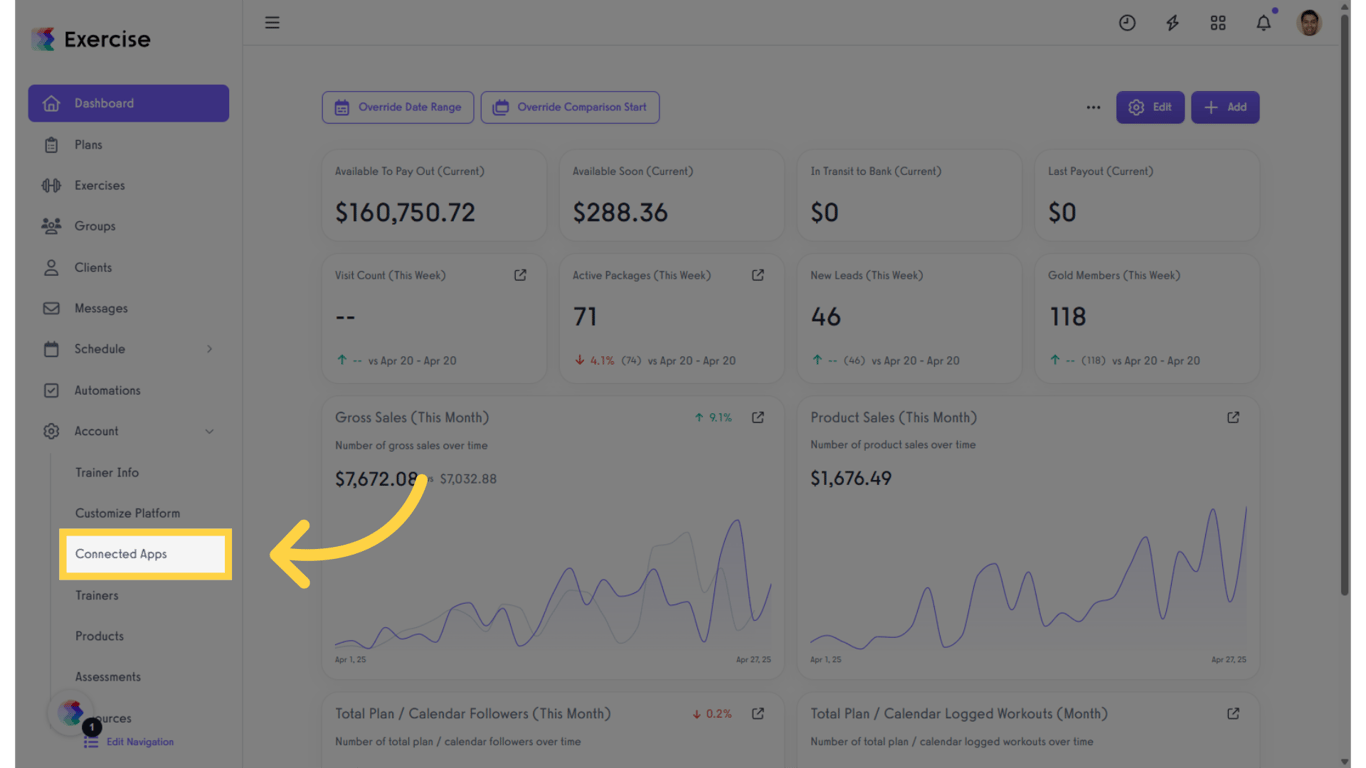 Click 'Connected Apps'.