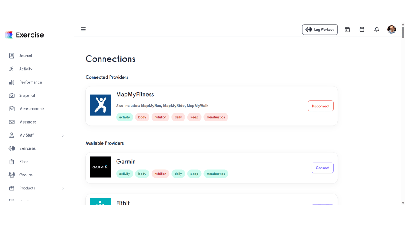 View Connected Providers/App