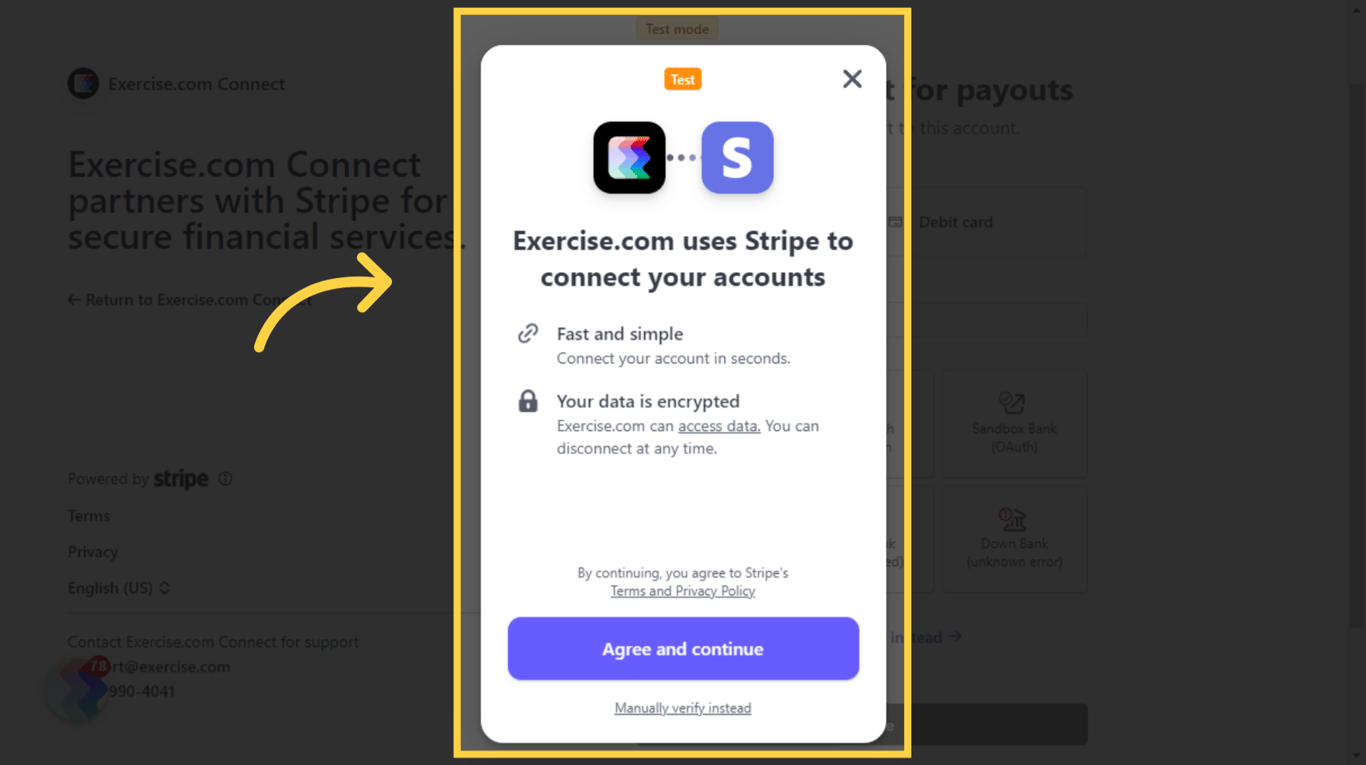 Click 'Agree and continue' to use the instant account sign in method.