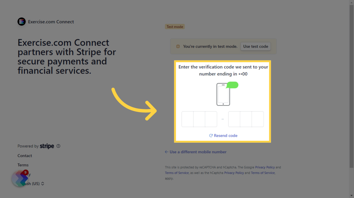 Enter the verification code to confirm your phone number.