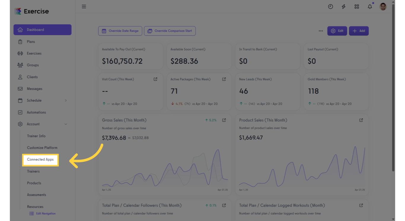 Click 'Connected Apps'.