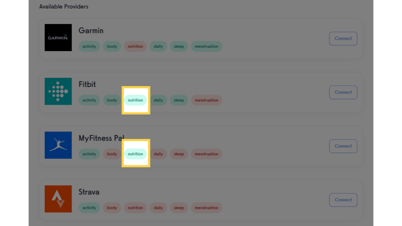 Nutrition logs will be logged with nutrient breakdowns on your My Nutrition page.