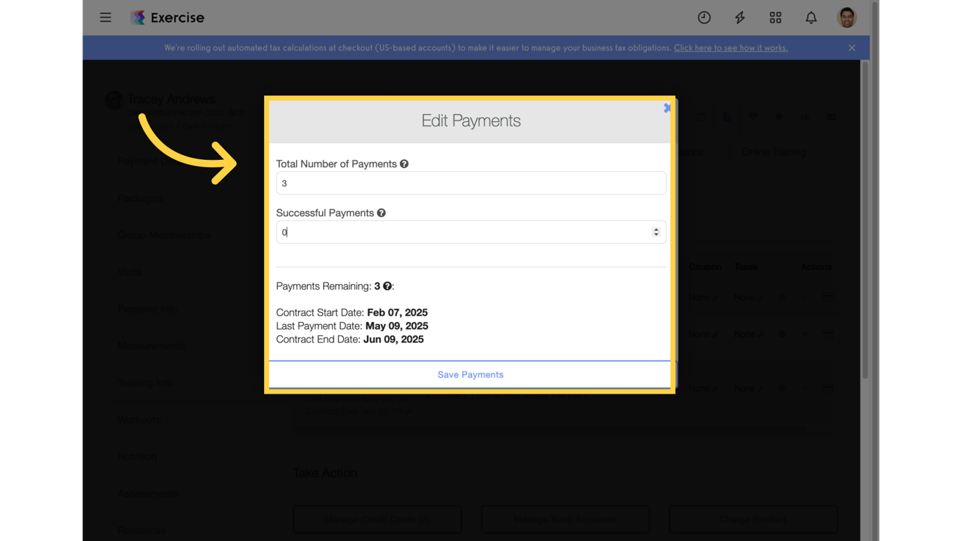 Edit Payments