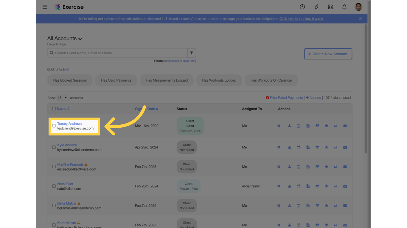 Click 'Tracey Andrews'.