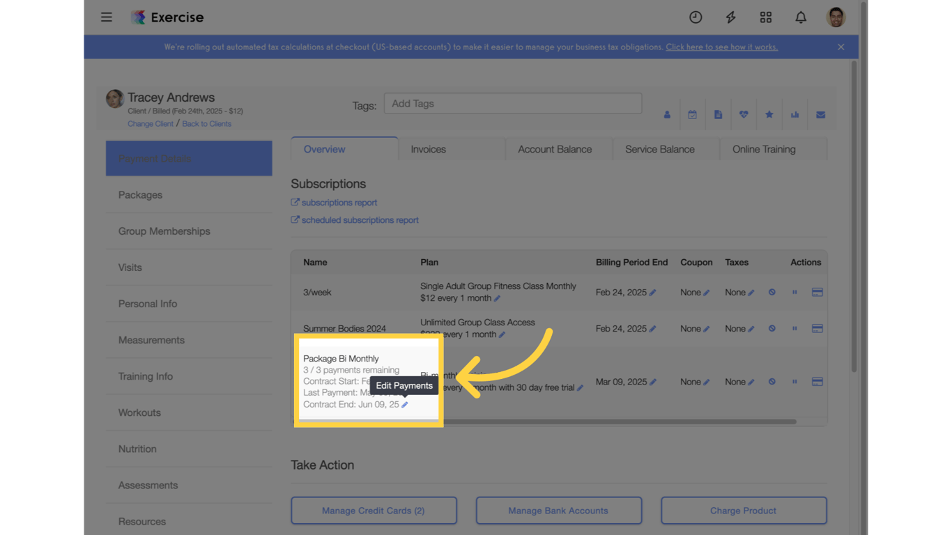 Click edit payments.