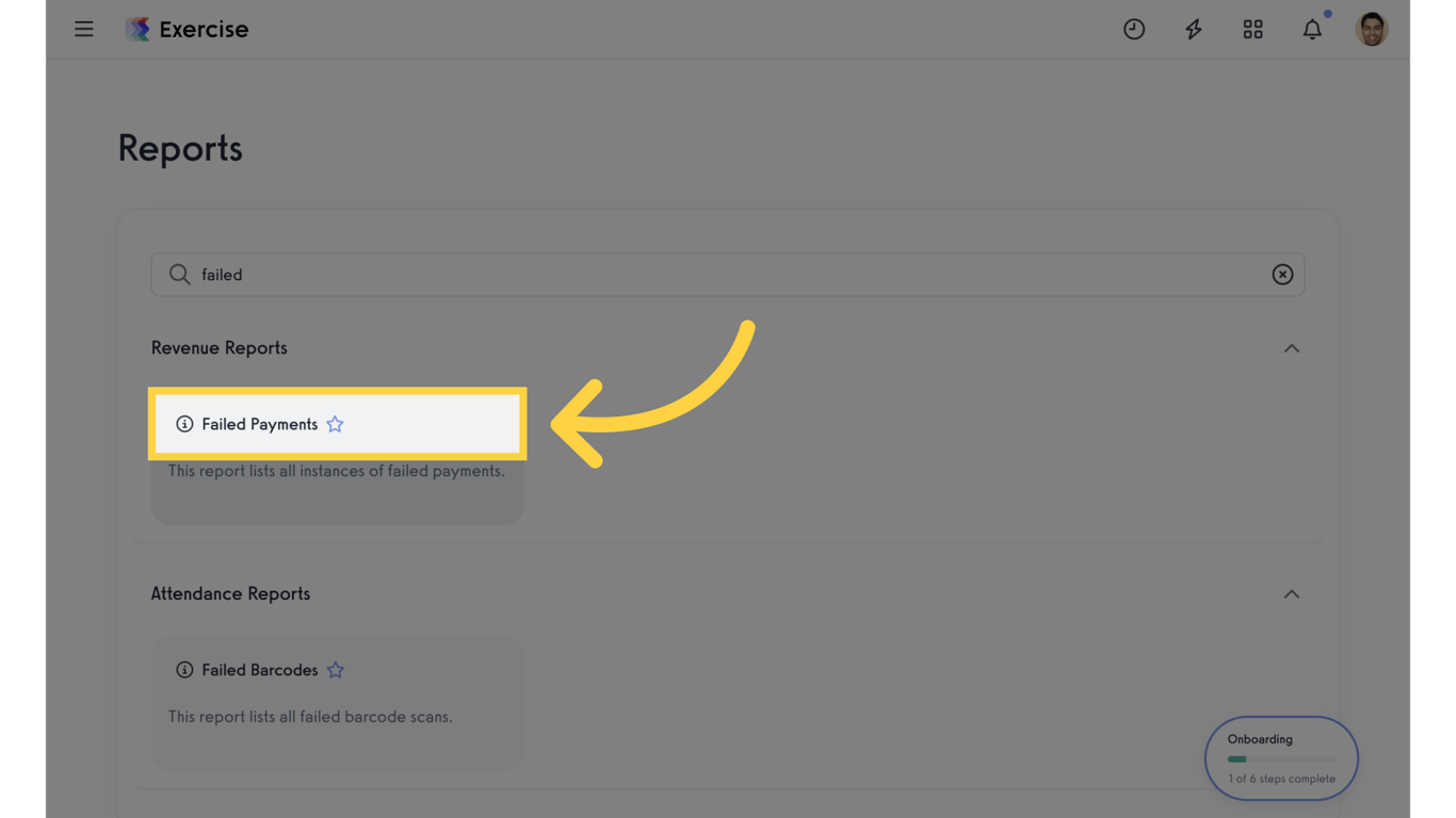 Failed Payments Report