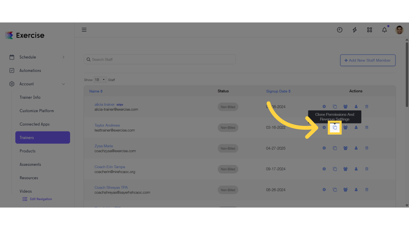 Click on the clone icon