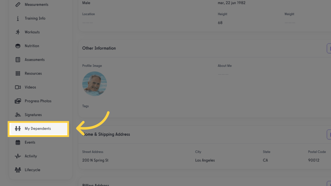 Click 'My Dependents'.