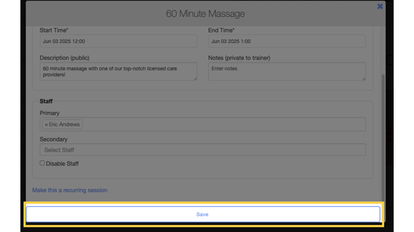 Click “Save” button to confirm.