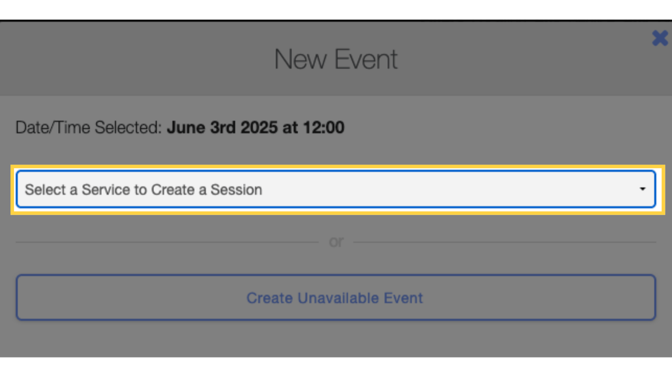 Choose the service for this appointment.