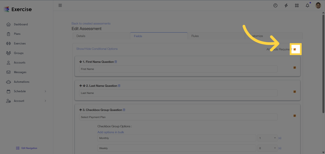 Make All Fields Required