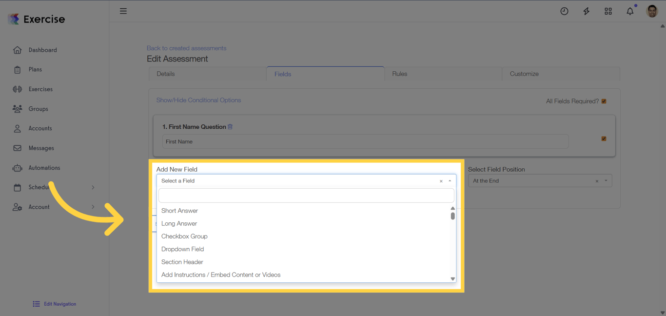 Continue Adding Fields