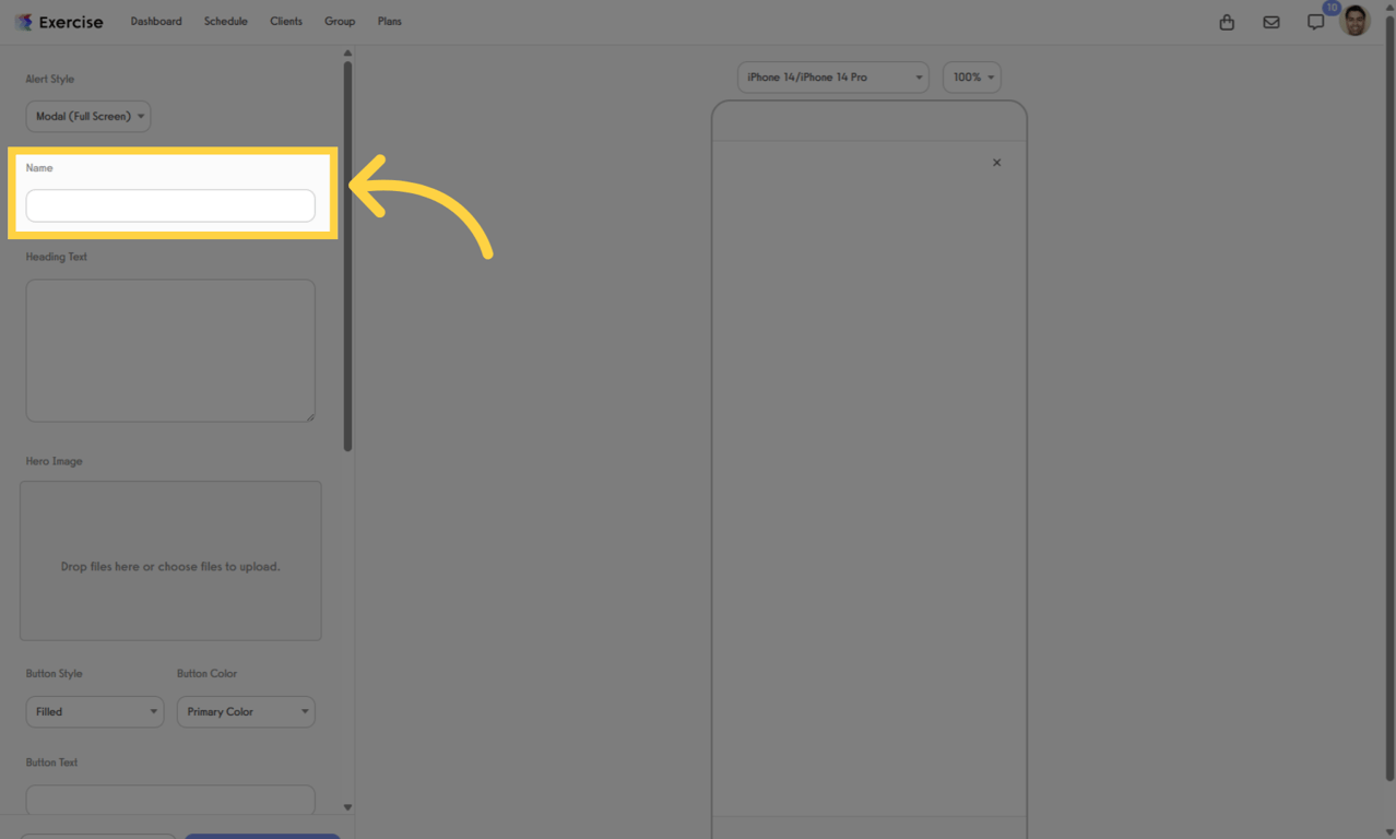 Enter a Name for your App Alert.