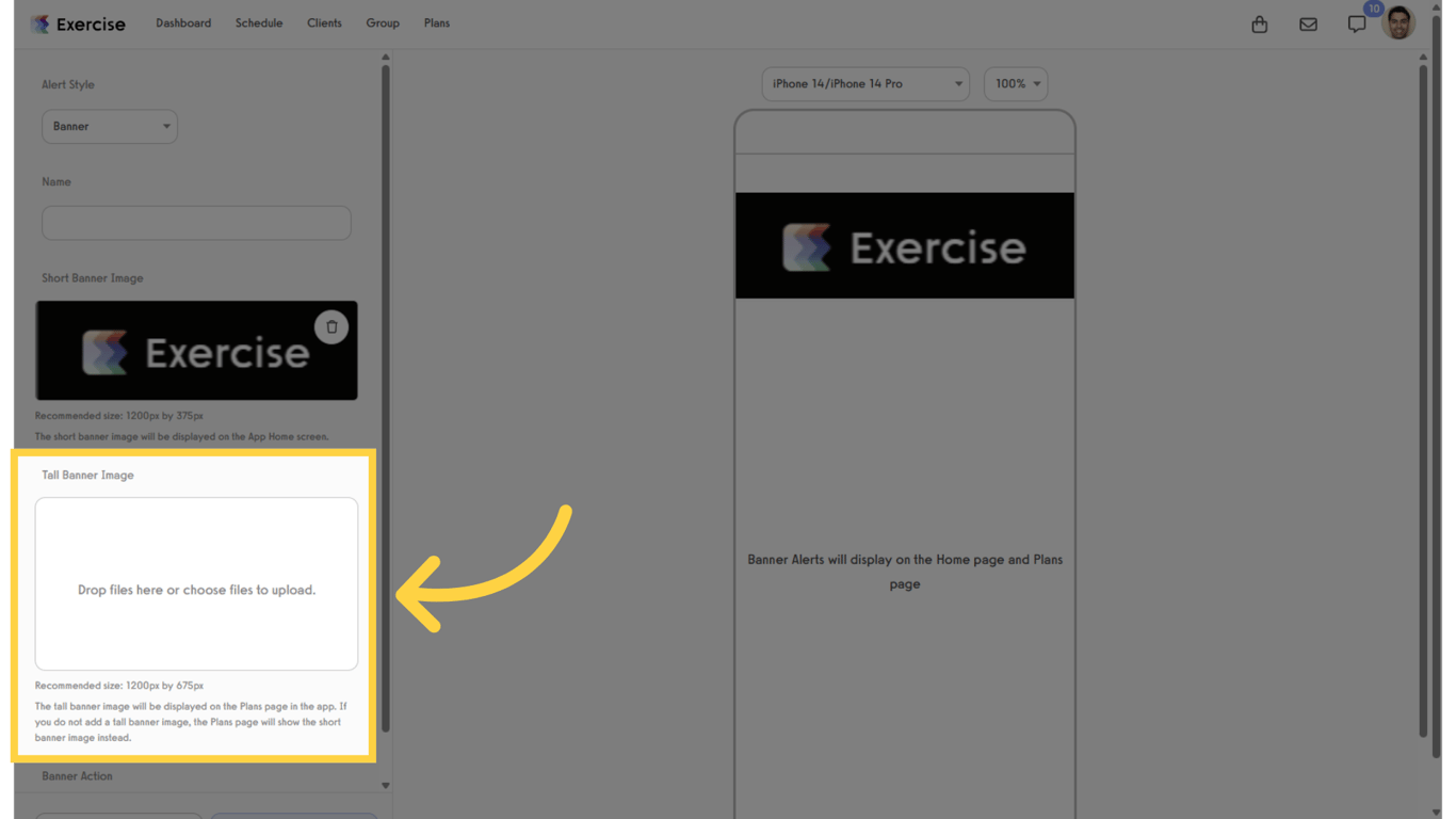 Add a Tall Banner Image (1200x675).