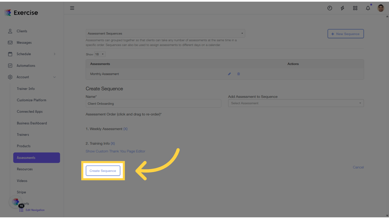 Click 'Create Sequence.'