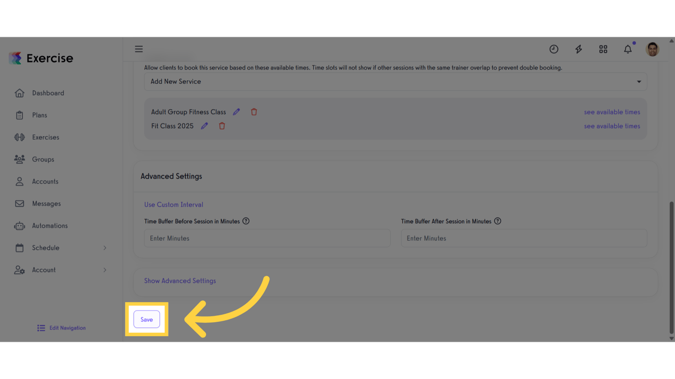 Click “Save Schedule” to save and continue