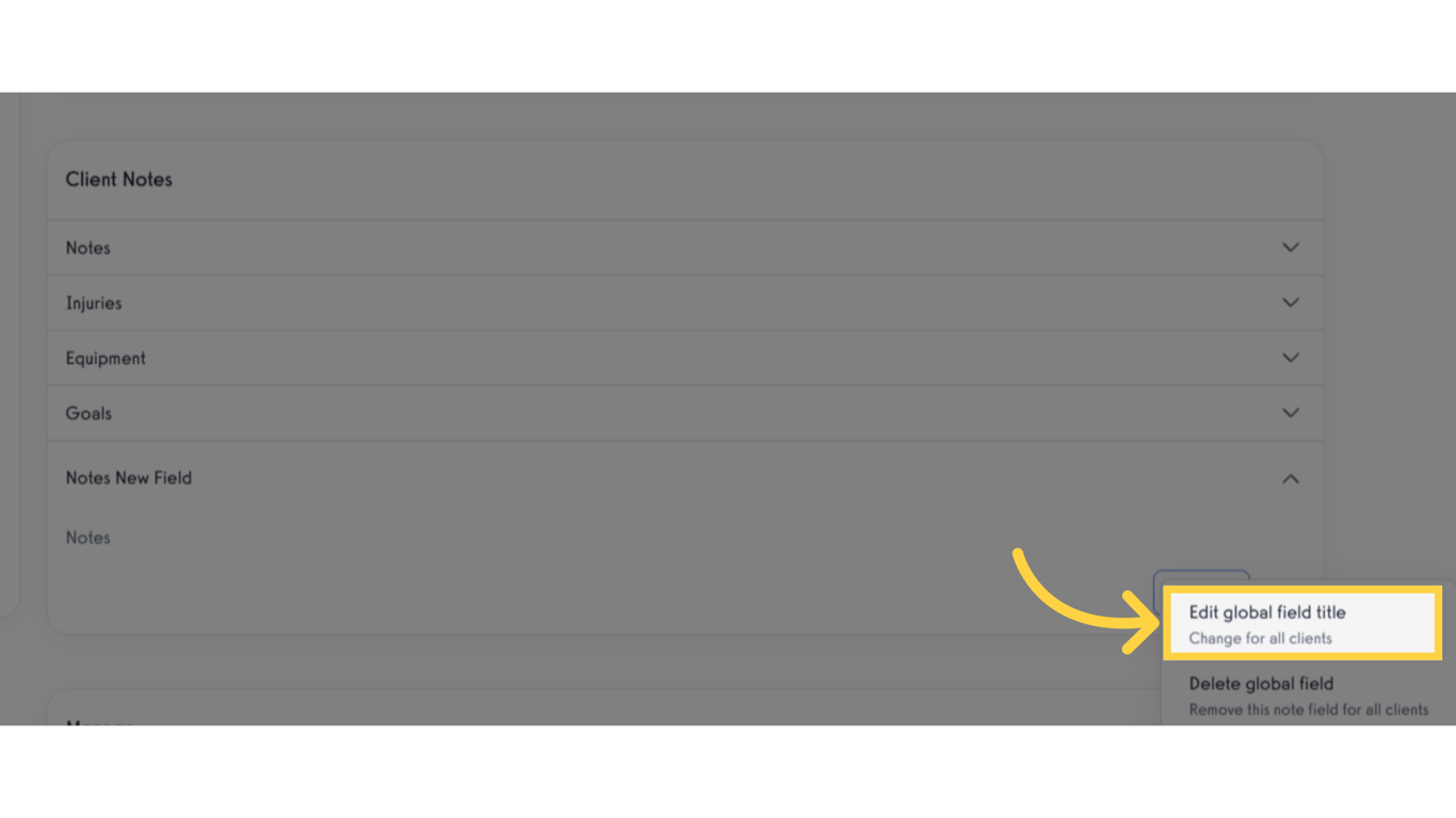 Click 'Edit global field title'.