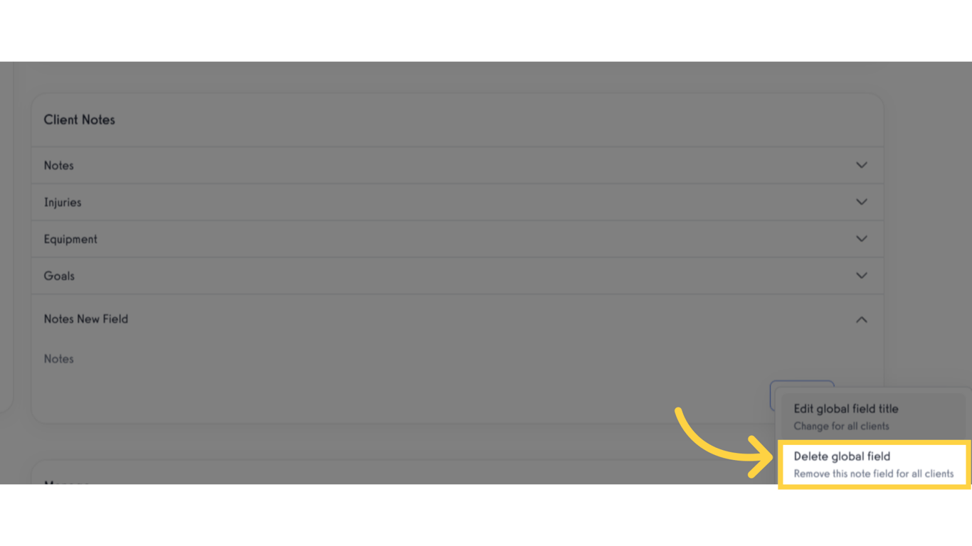 Click 'Delete global field '.