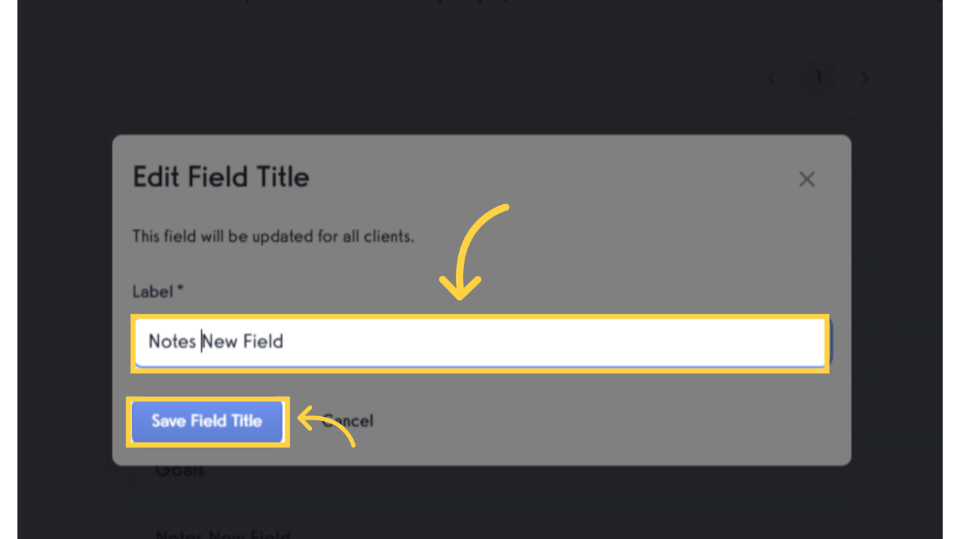 Click notes field then modify.