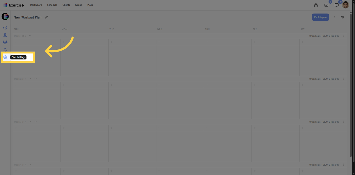 Screenshot of the three-dot menu used to open plan customization options.