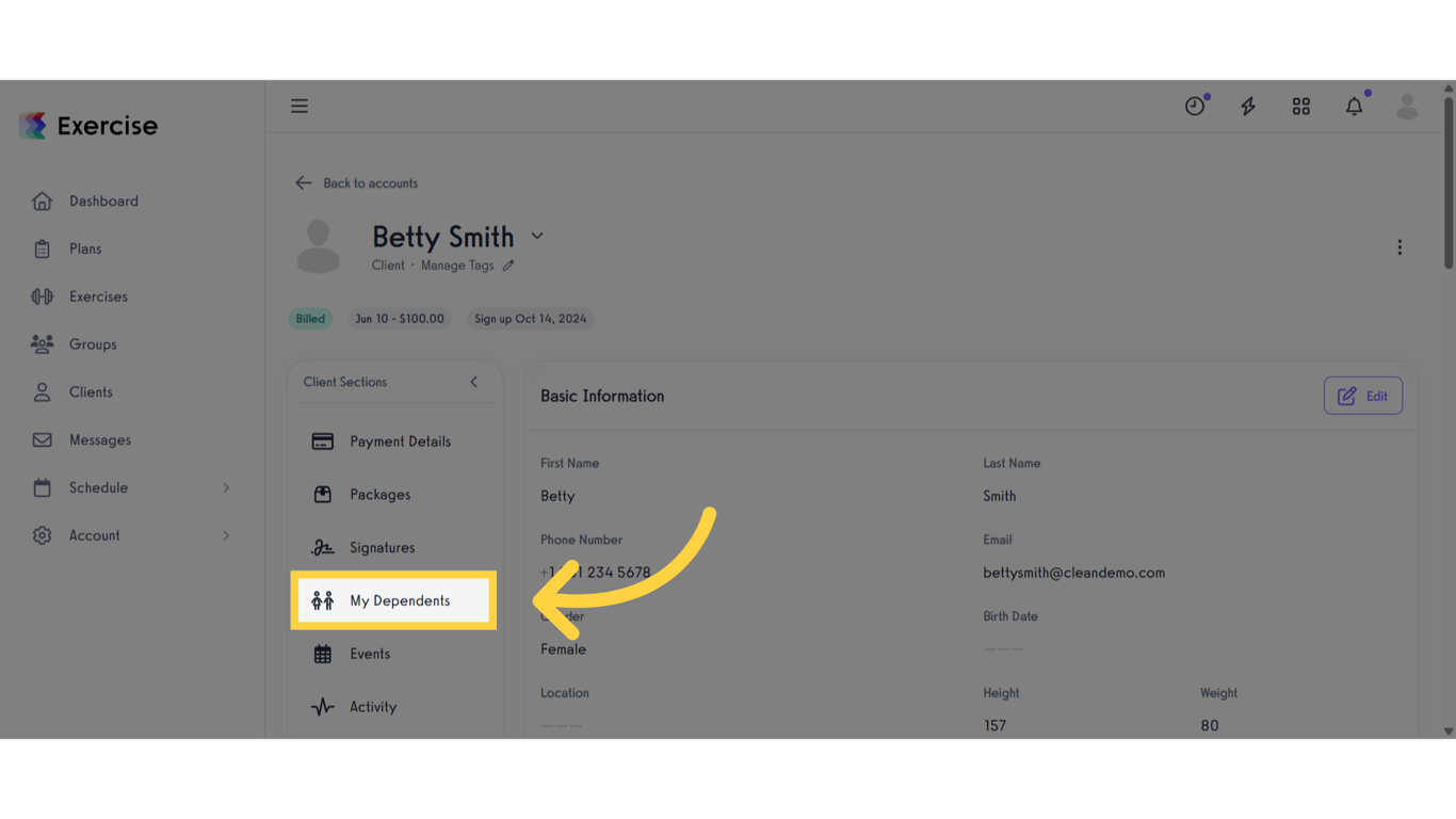 Click 'My Dependents'