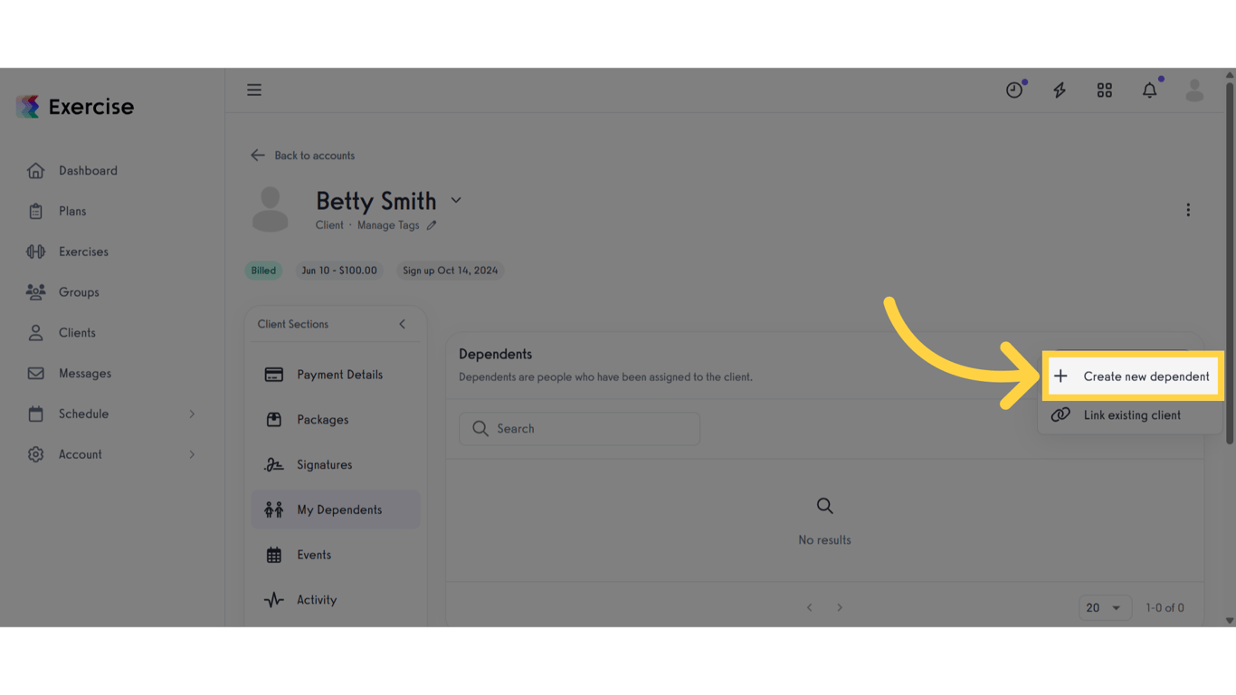Click 'Create new dependent'