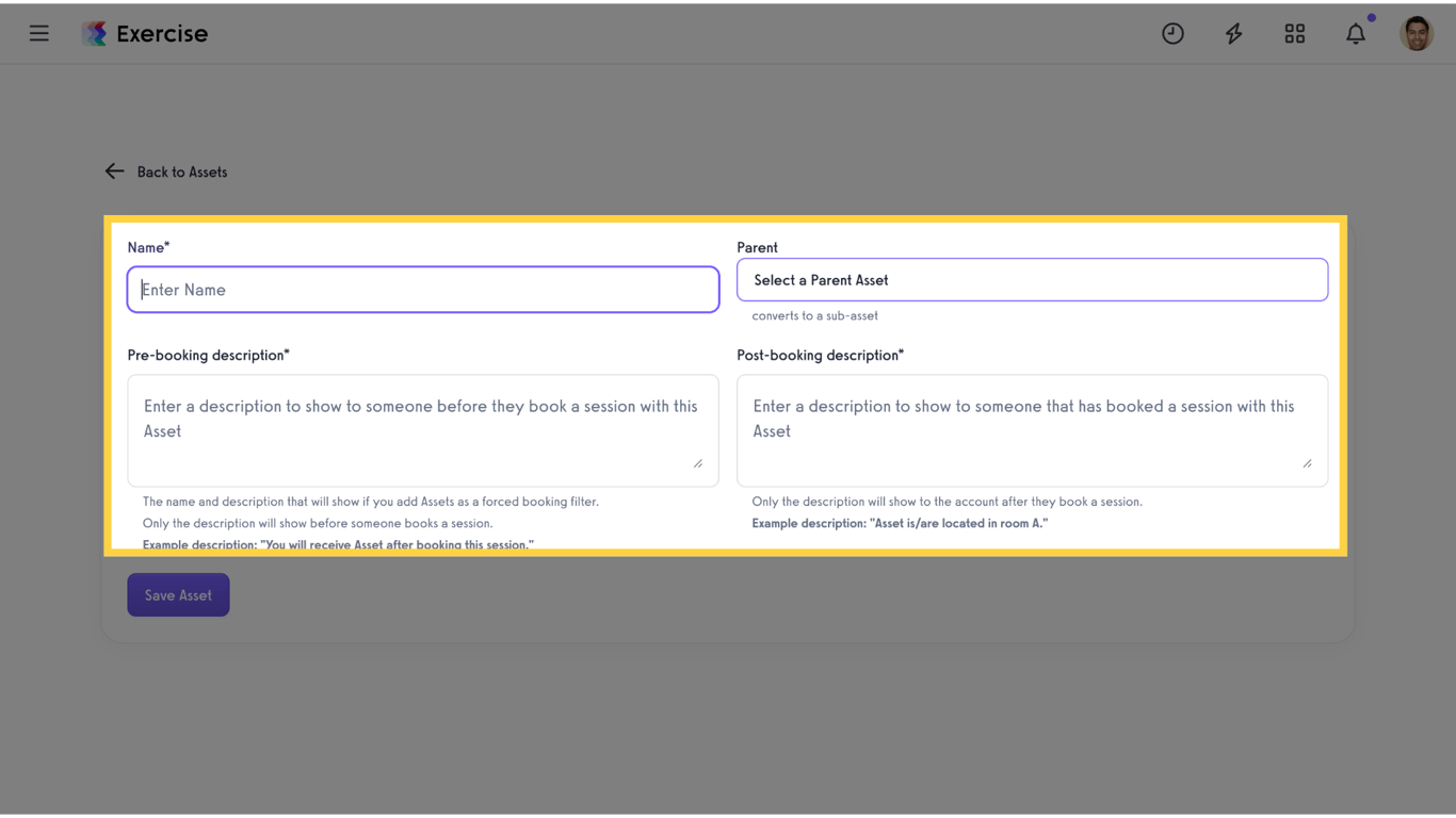 Enter New Sub-Asset Details