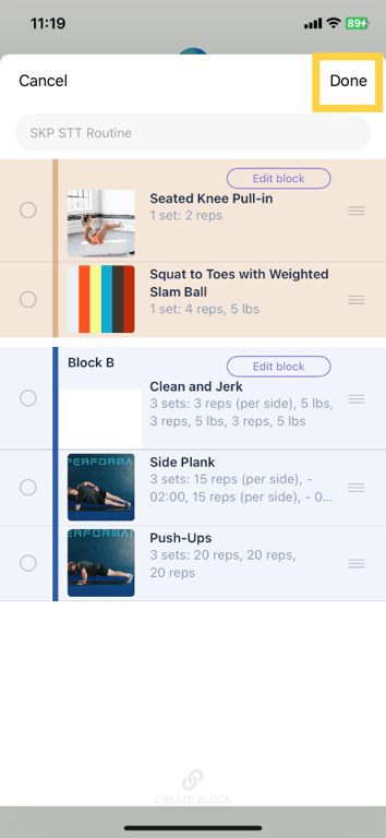 Tap Done to save and return to the logger