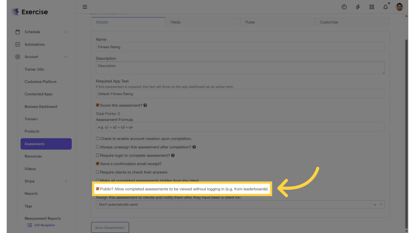 Check the “Public?” box.