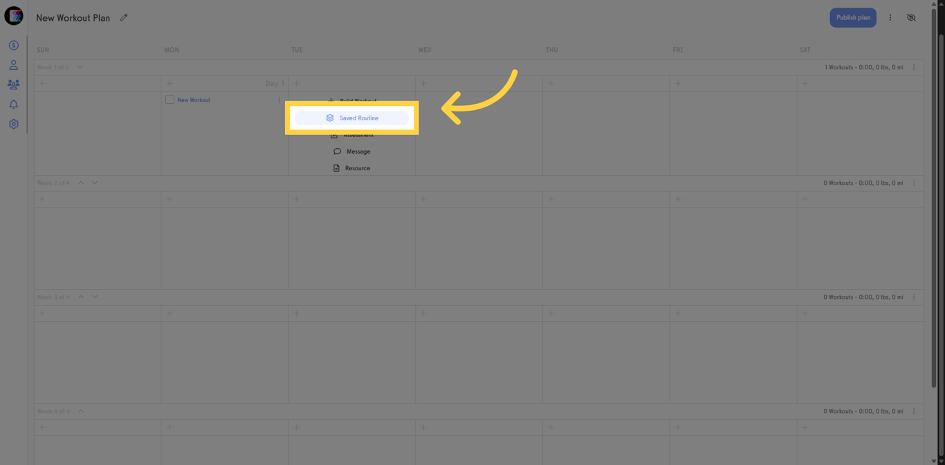 Saved Routine option