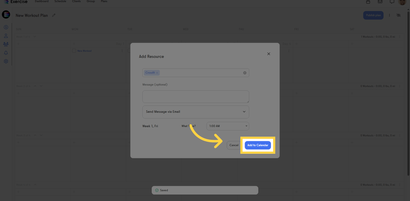 Add resource to calendar