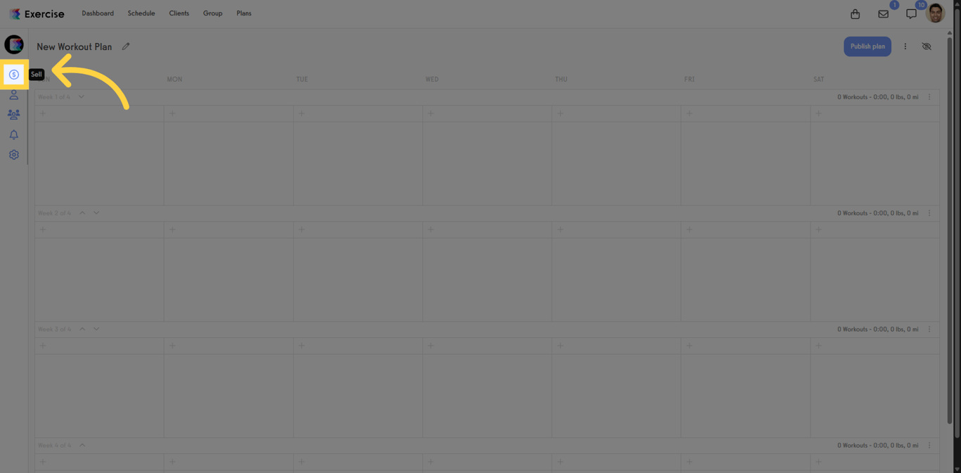 Sell configuration button